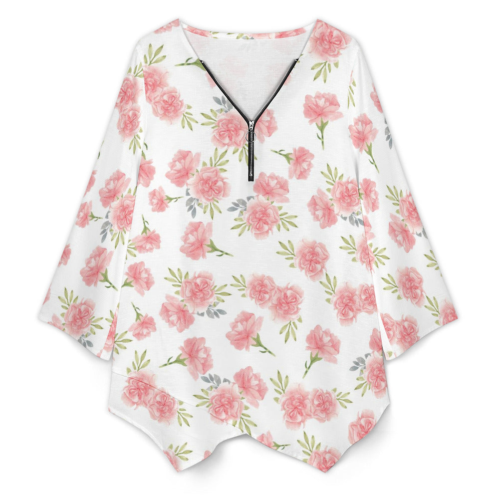 Women's New V-neck top-Floral