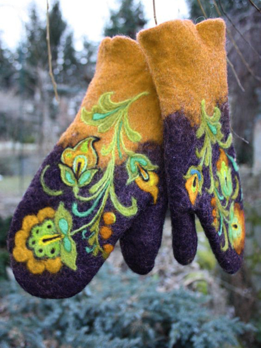 Embroidered Winter Gloves