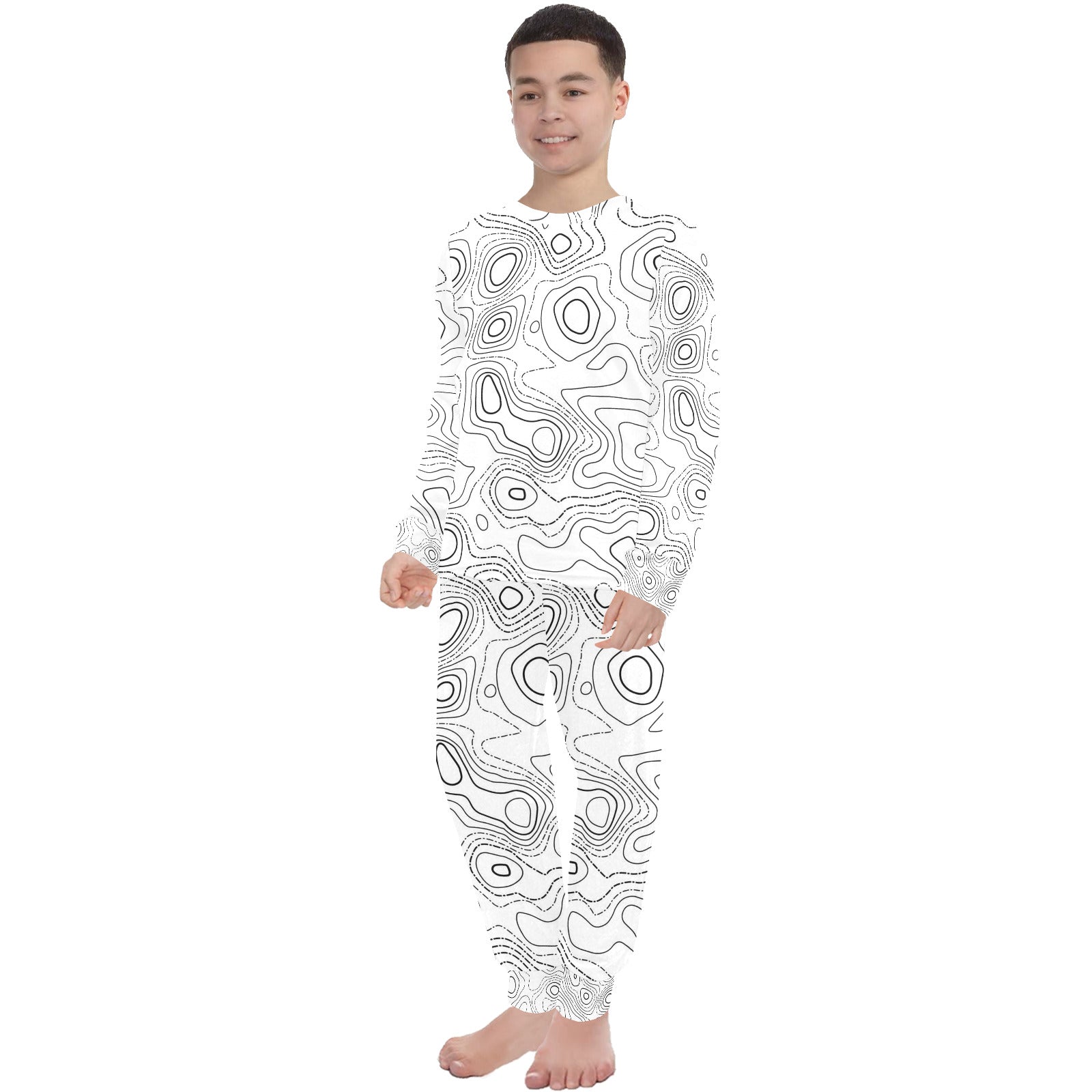 Crew Neck Long Pajama Set (Sets 18)